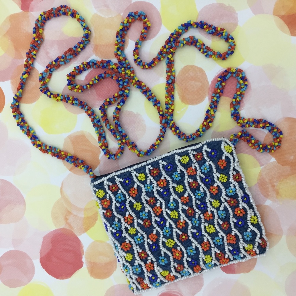 PIERRE URBACH Mini Beaded Crossbody Bag π«π· France - Picture 1 of 4